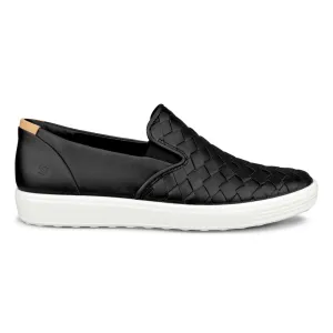 Ecco Women's Soft 7 Slip-On Woven Black ecco Shoes