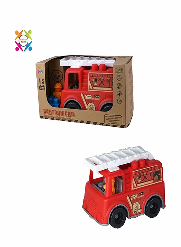 ECO FRIENDLY FIRE ENGINE BRICKS VEHICLE  Roll Up