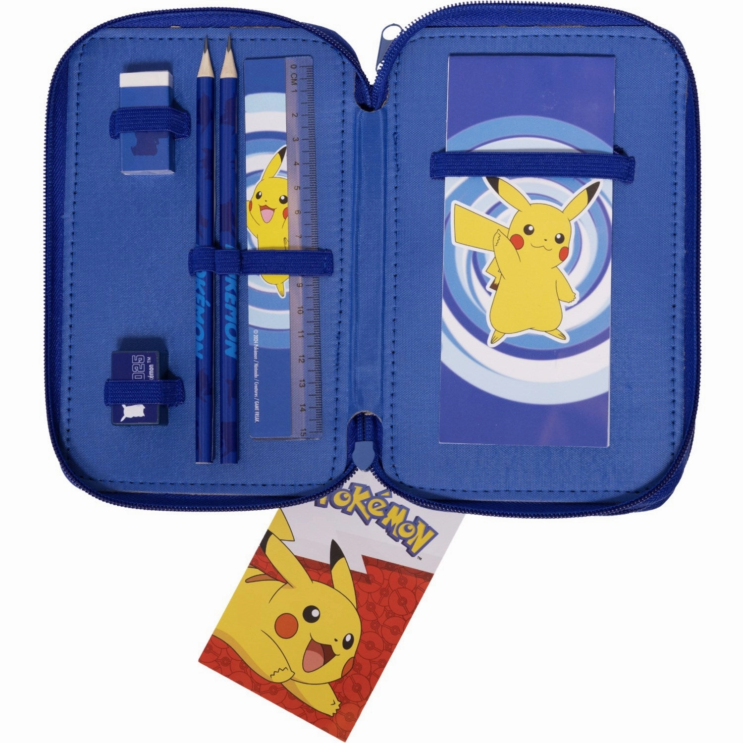 Euromic Pokmon Fyldt Pencil Case med 2 rum, 300D rich nylon, 19.5 x 12.5 x 5 cm