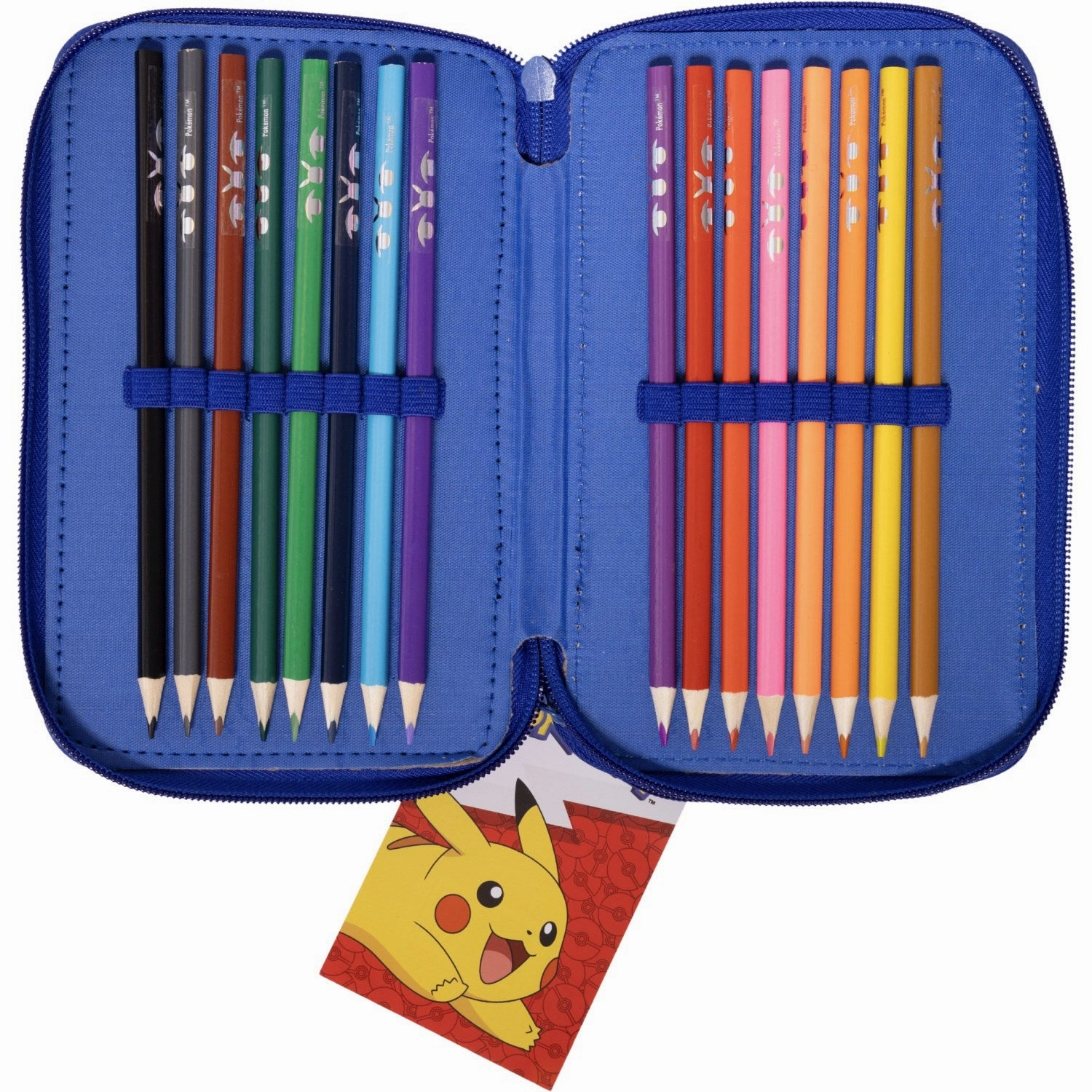 Euromic Pokmon Fyldt Pencil Case med 2 rum, 300D rich nylon, 19.5 x 12.5 x 5 cm