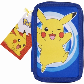 Euromic Pokmon Fyldt Pencil Case med 2 rum, 300D rich nylon, 19.5 x 12.5 x 5 cm