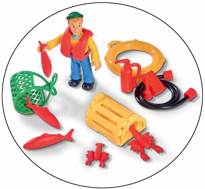 Fireman Sam Charlies Fishing Boat and Figurine