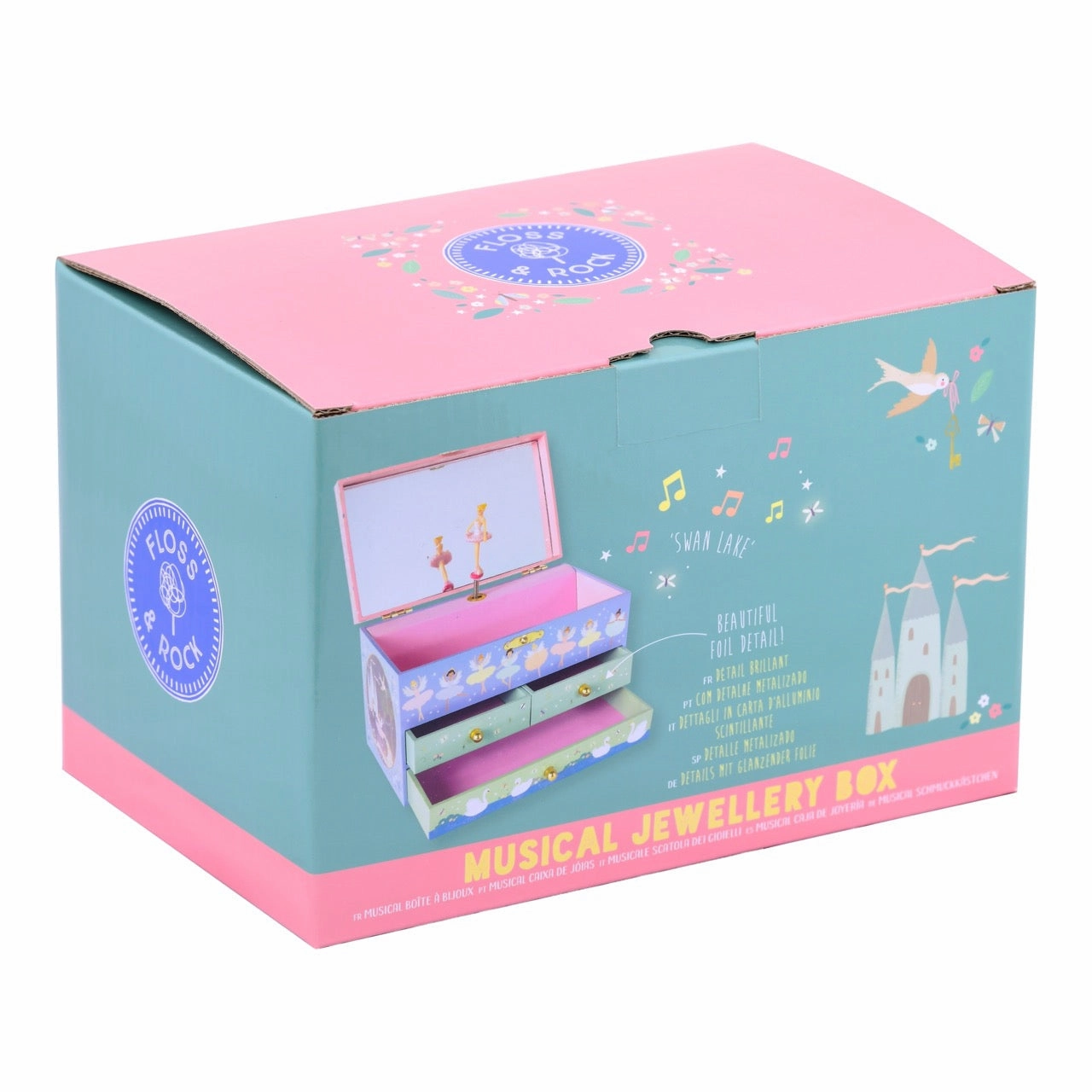 Floss & Rock Musical Jewellery Box with 3 Drawers - Enchanted