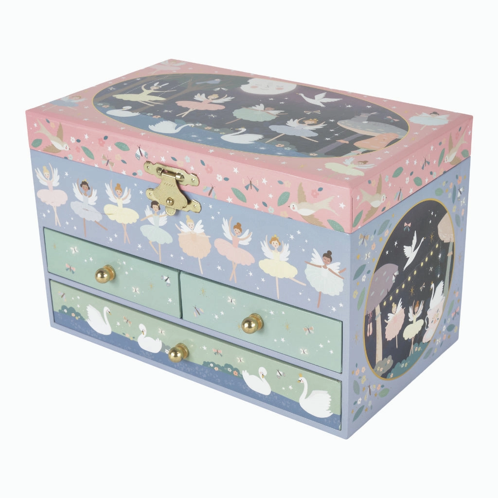 Floss & Rock Musical Jewellery Box with 3 Drawers - Enchanted