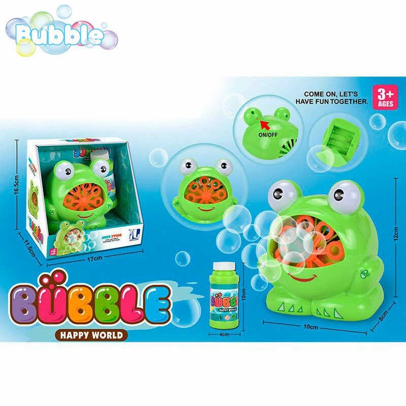 Frog Bubble Fun Soap Bubble Machine Set for Kids