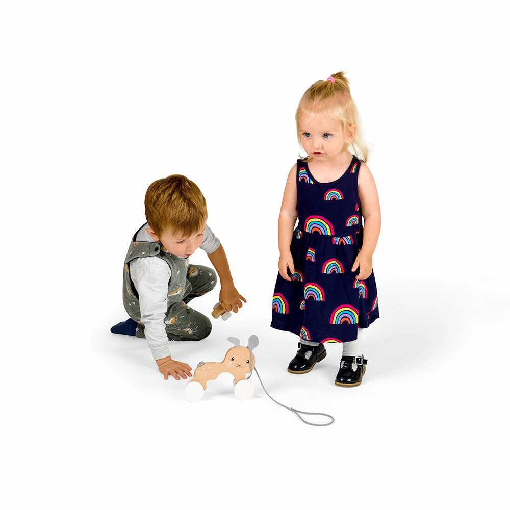 FSC Certified Pull Along Bunny & Baby