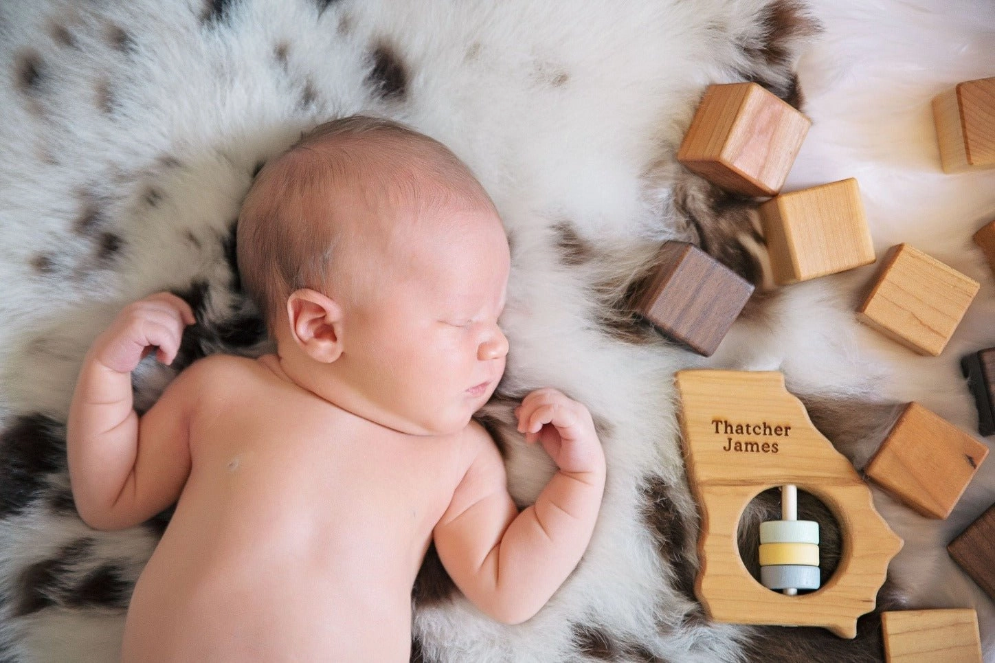 Georgia State Wooden Baby Rattle