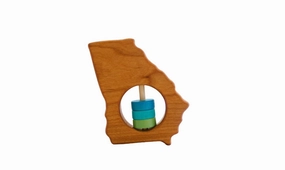 Georgia State Wooden Baby Rattle