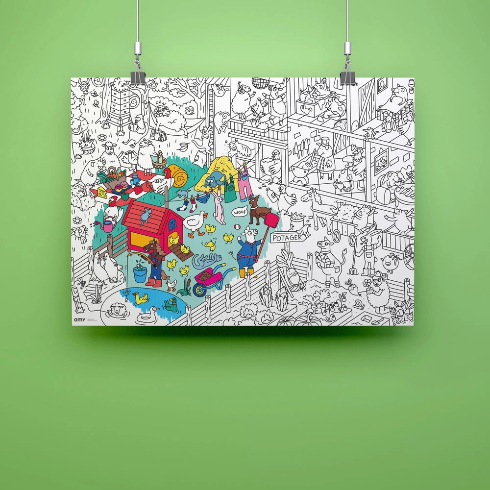 Giant Colouring Poster - Recycled Paper -  Crazy Farm