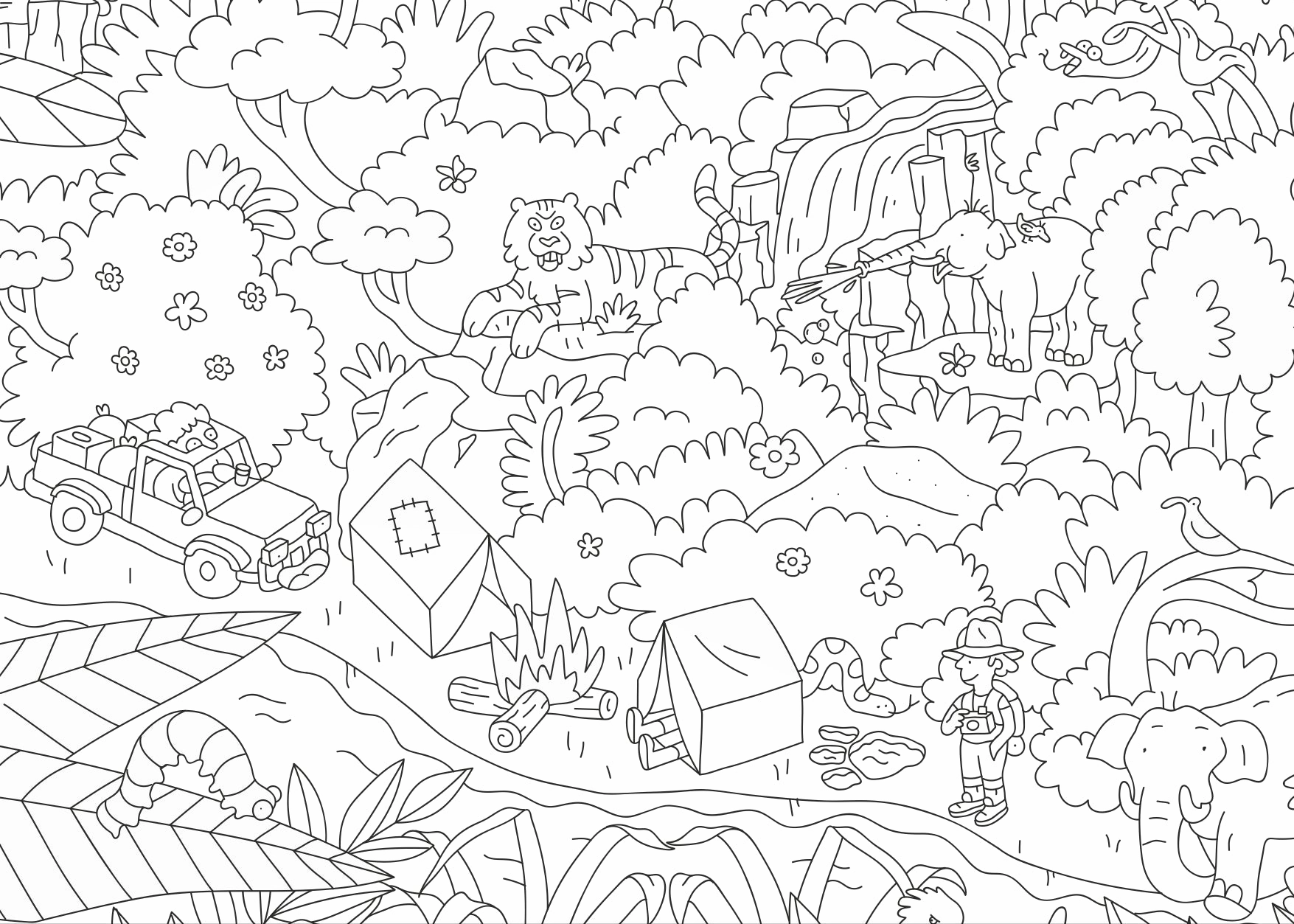 Giant Colouring Poster - Recycled Paper - Jungle