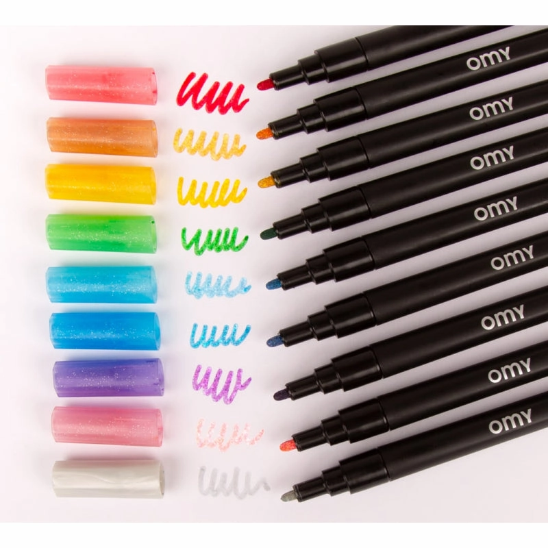 Glitter Markers - 9 Colours