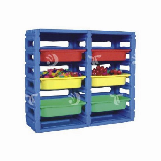 GOLD Kids Plastic Storage Tray-Blue-Double partitions