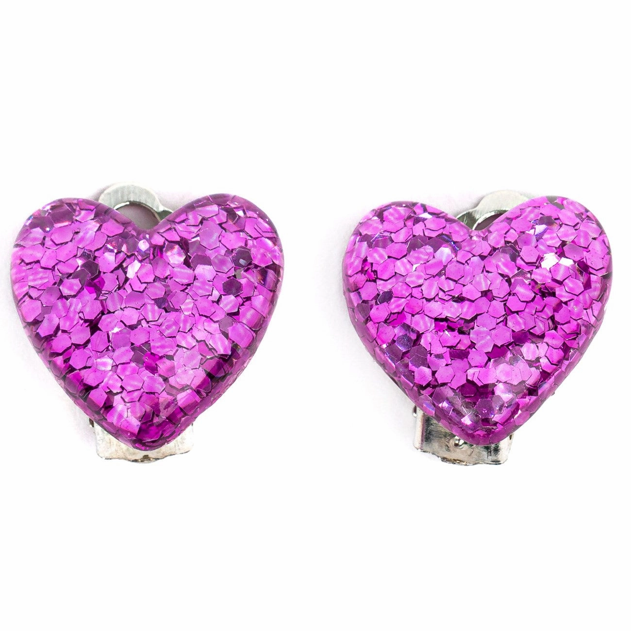 Great Pretenders Boutique Glitter Heart Clip on Earrings
