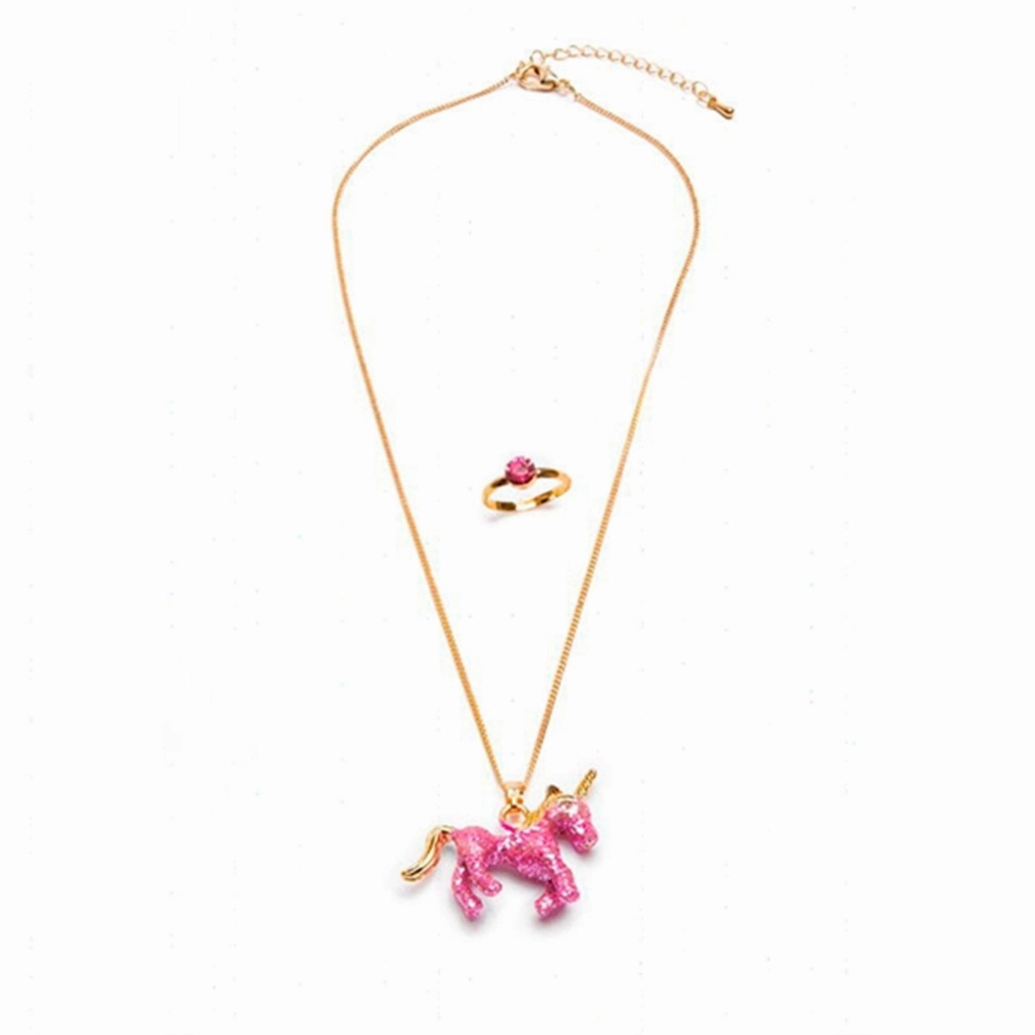 Great Pretenders Glitter Pink Unicorn NL and Ring Set, 2pc