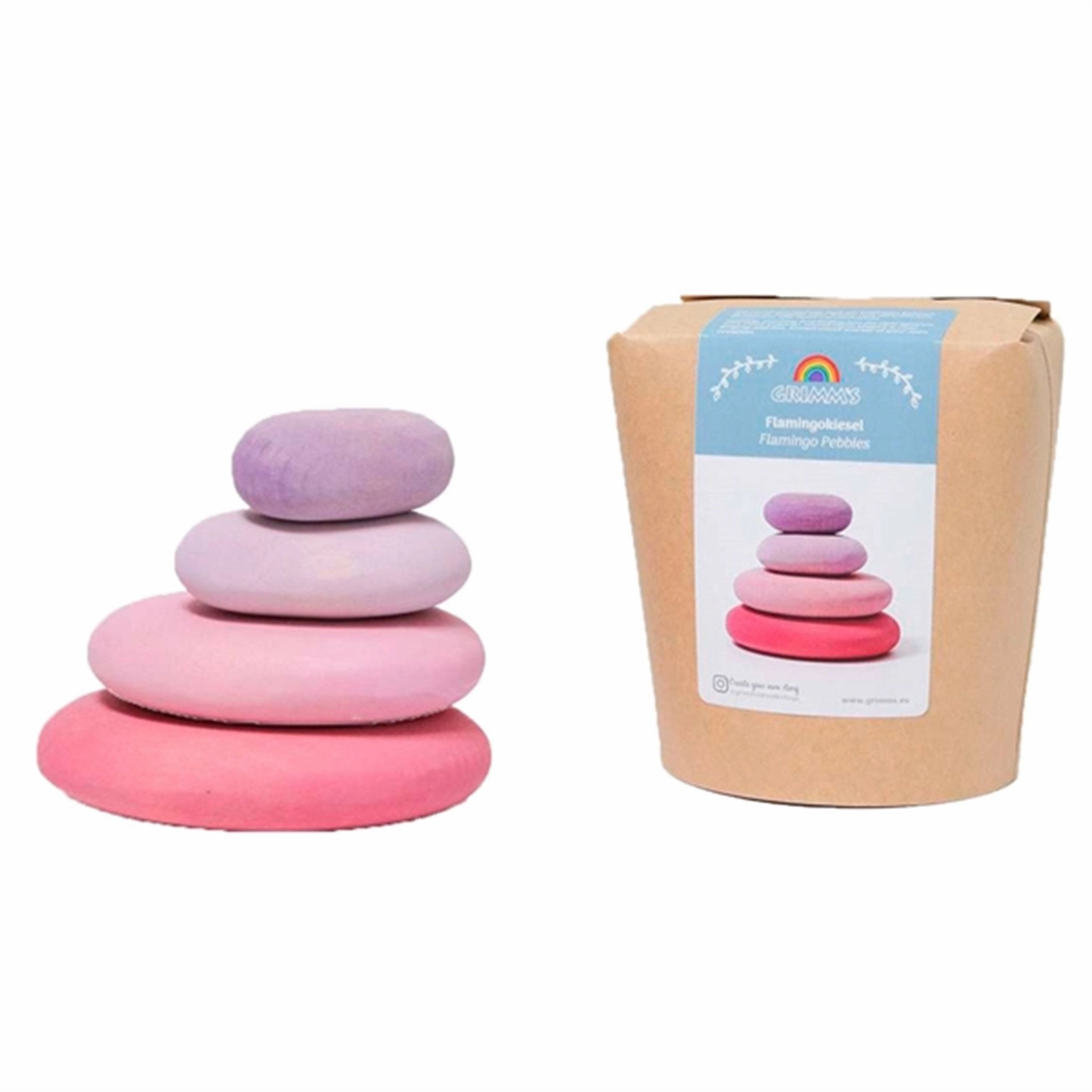 GRIMMS Stacking Tower Flamingo Pebbles
