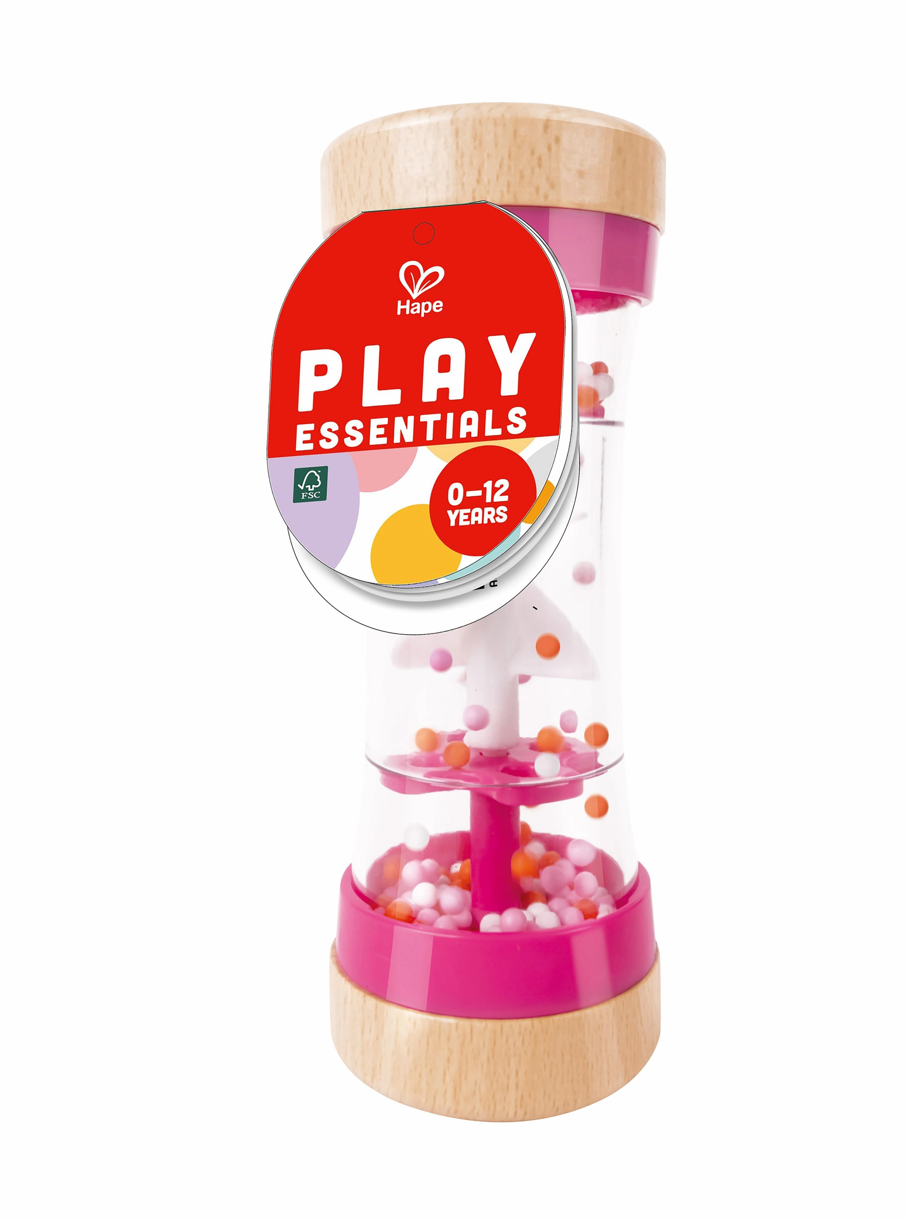 Hape Beaded Raindrops Rainmaker, 0M , Pink