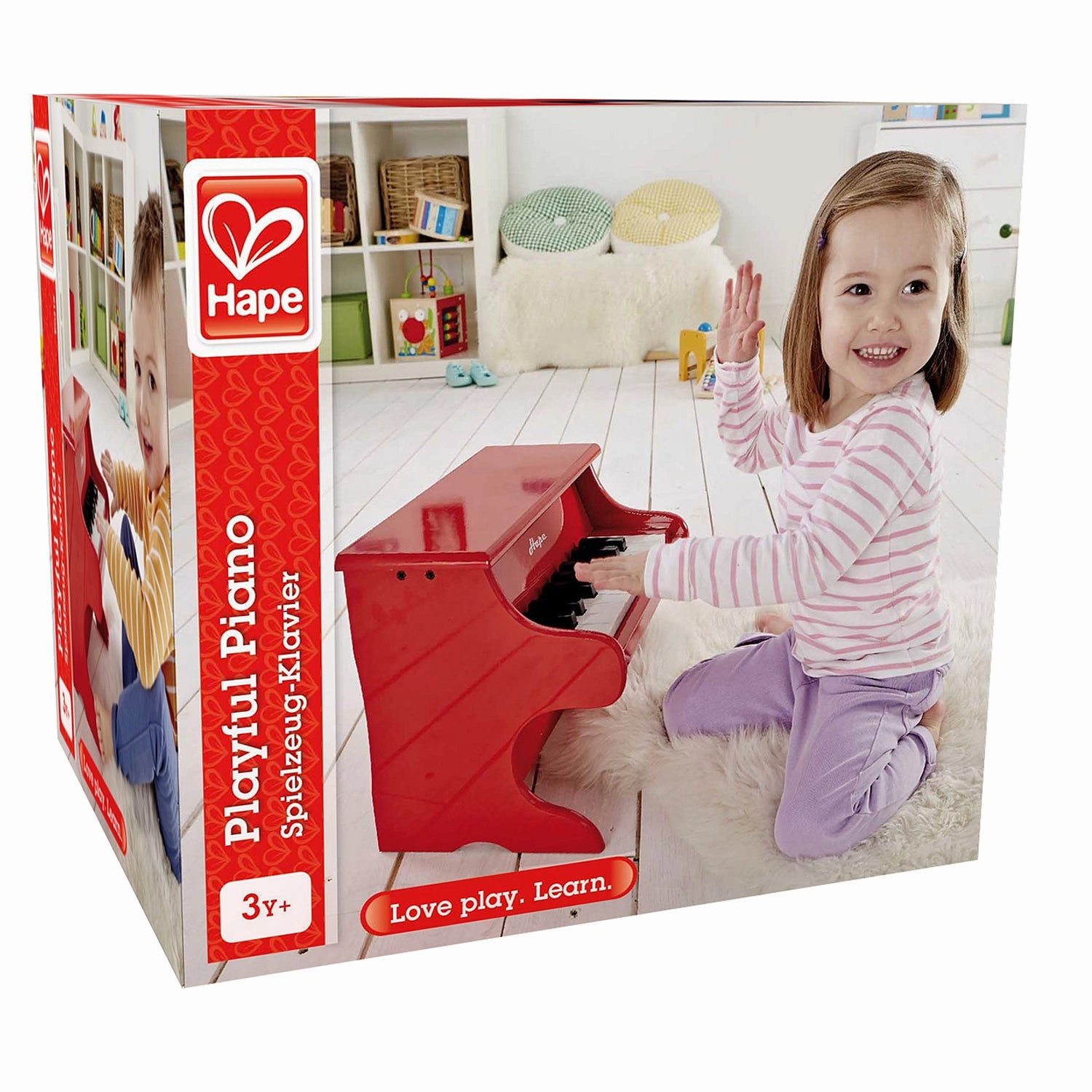 Hape Mini Playful Piano Musical Instrument Red