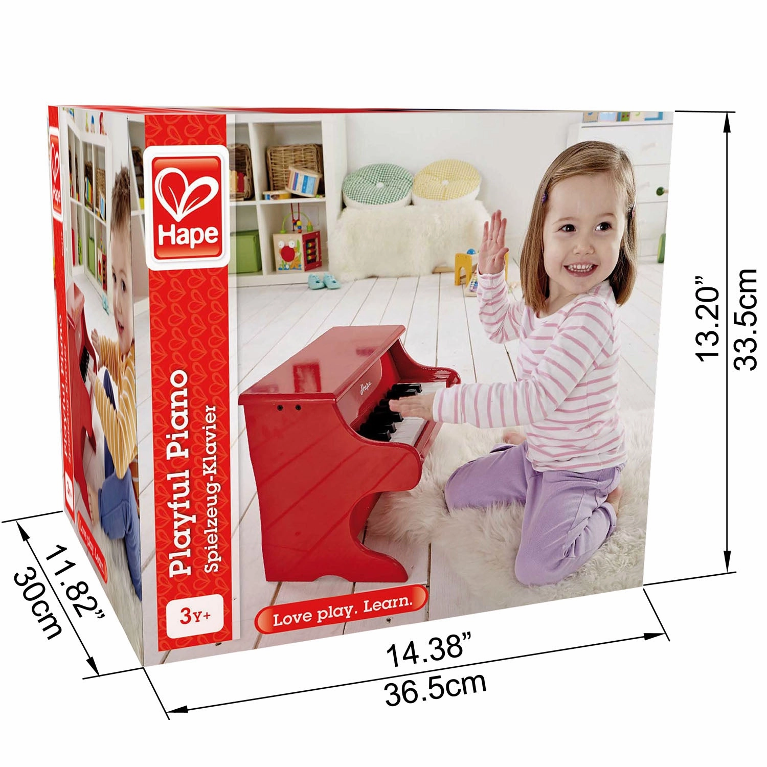 Hape Mini Playful Piano Musical Instrument Red