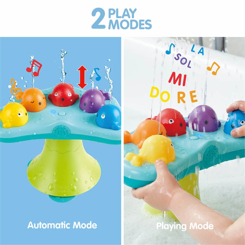 Hape Musical Whale Fountain Bath Toy Blue