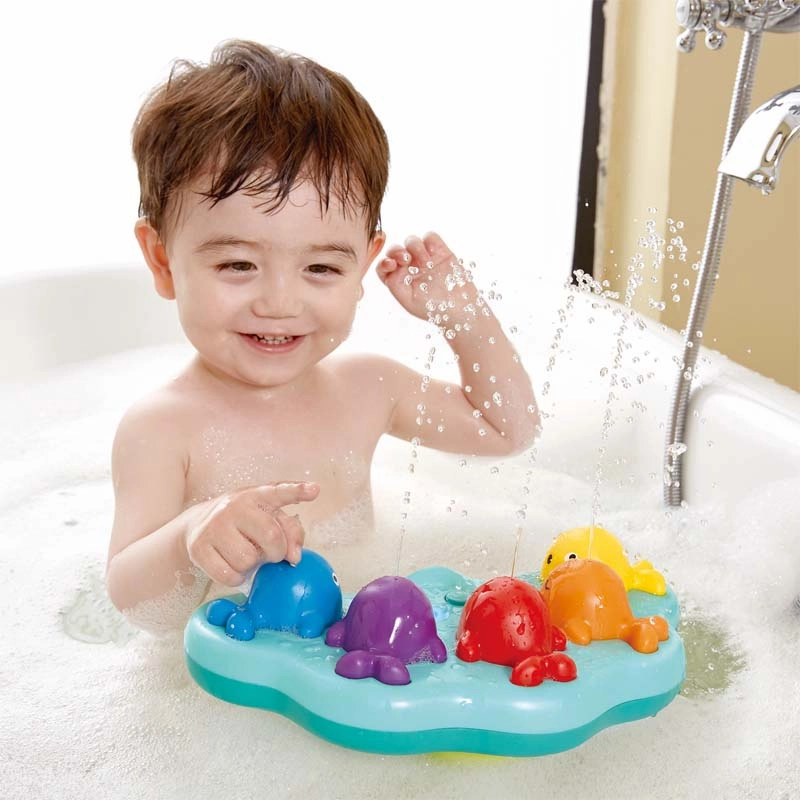 Hape Musical Whale Fountain Bath Toy Blue