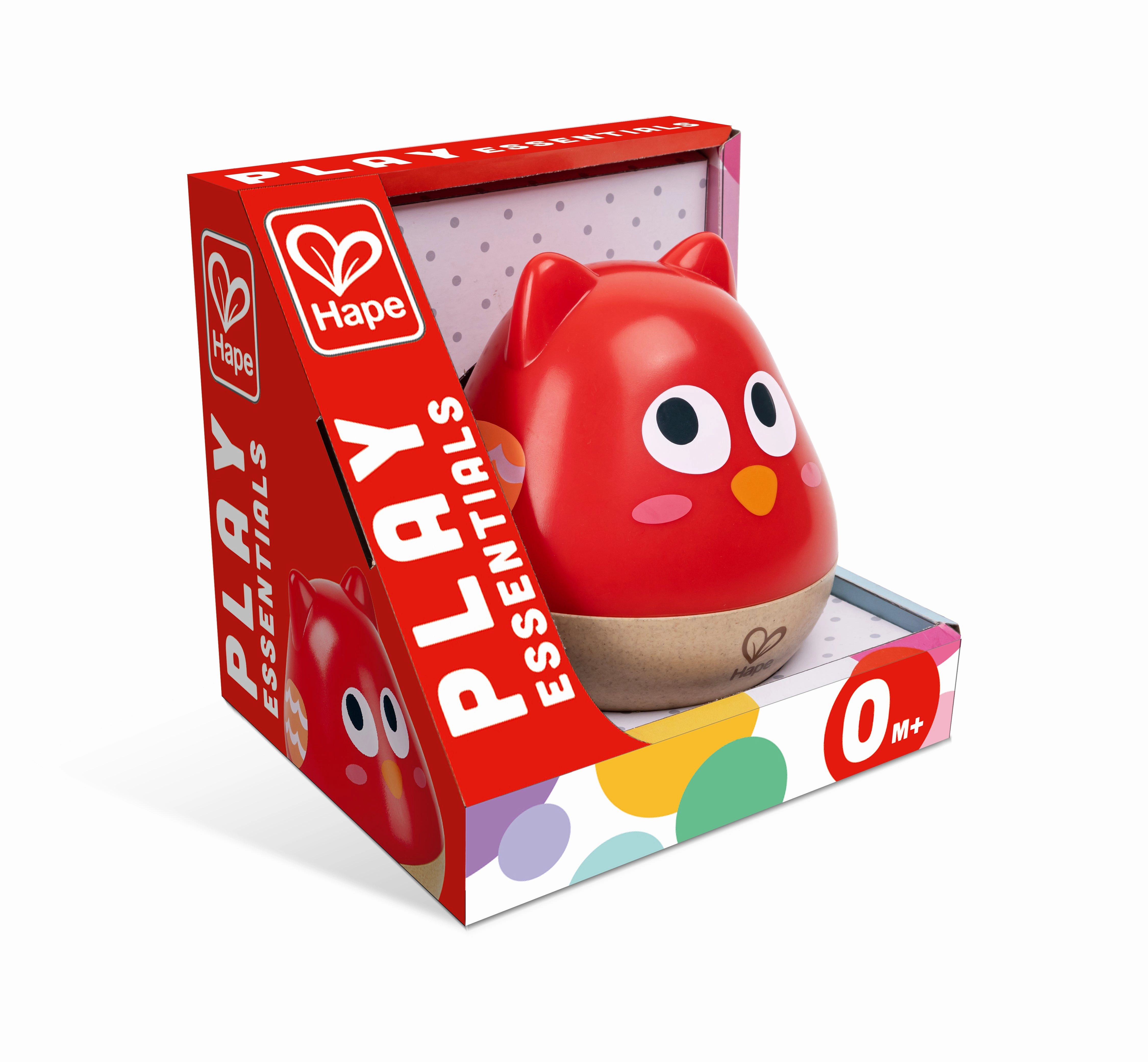 Hape Owl Musical Wobbler, 0M , Red