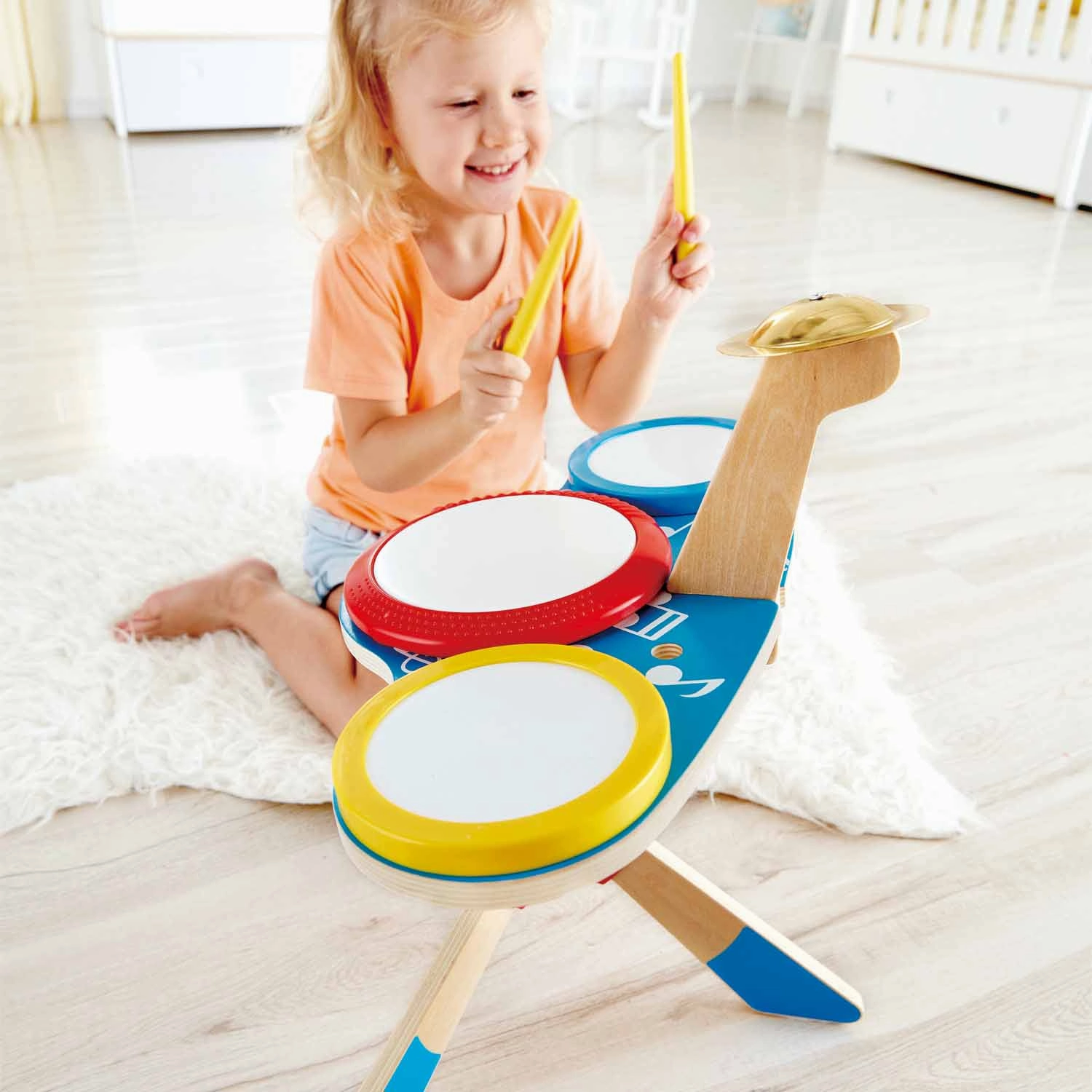 Hape Wooden Drum & Cymbal Musical Set