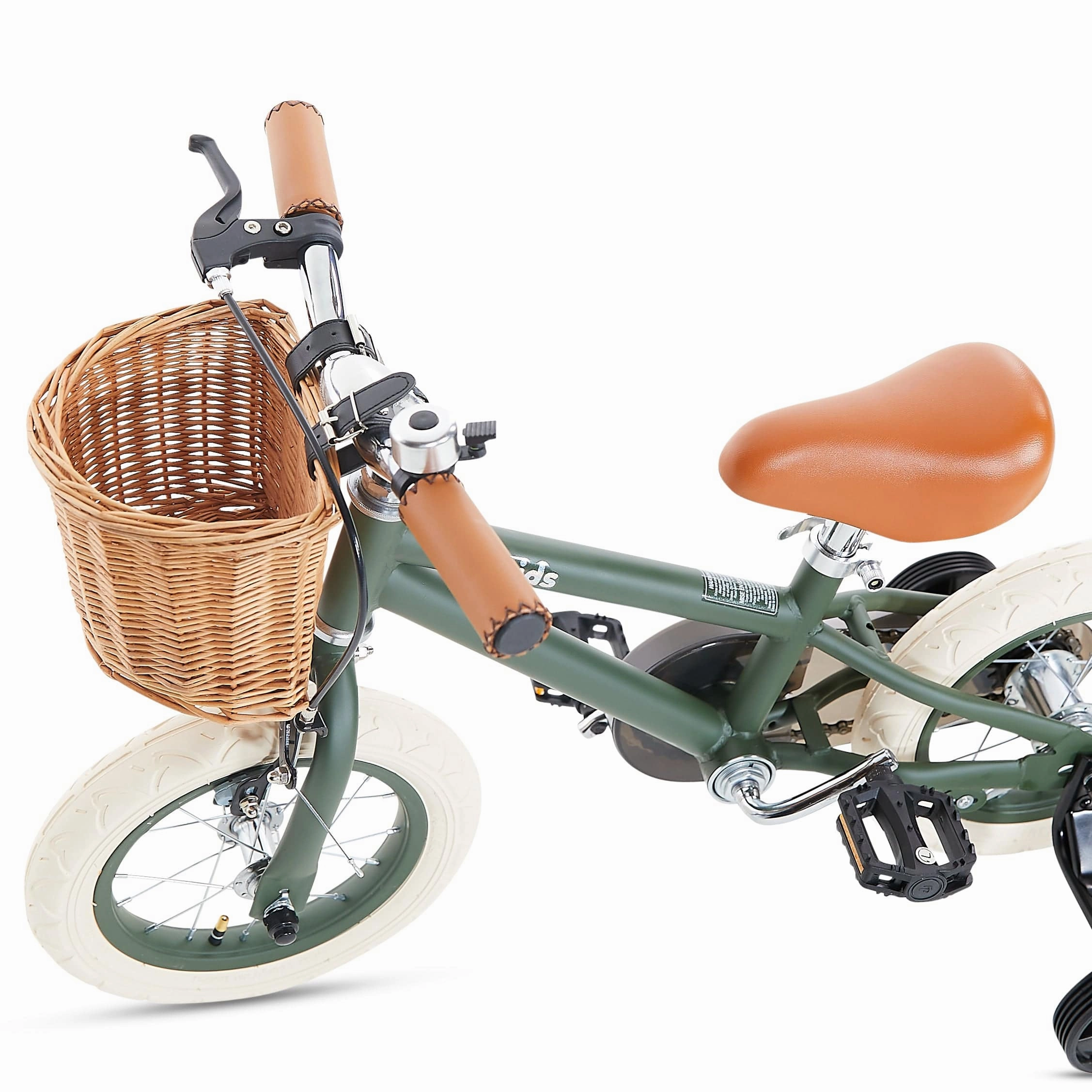 HipKids Classic Steel Bike with Wicker Basket