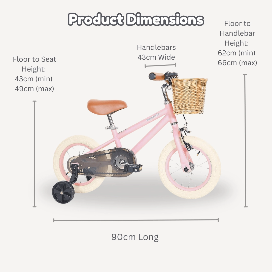HipKids Classic Steel Bike with Wicker Basket