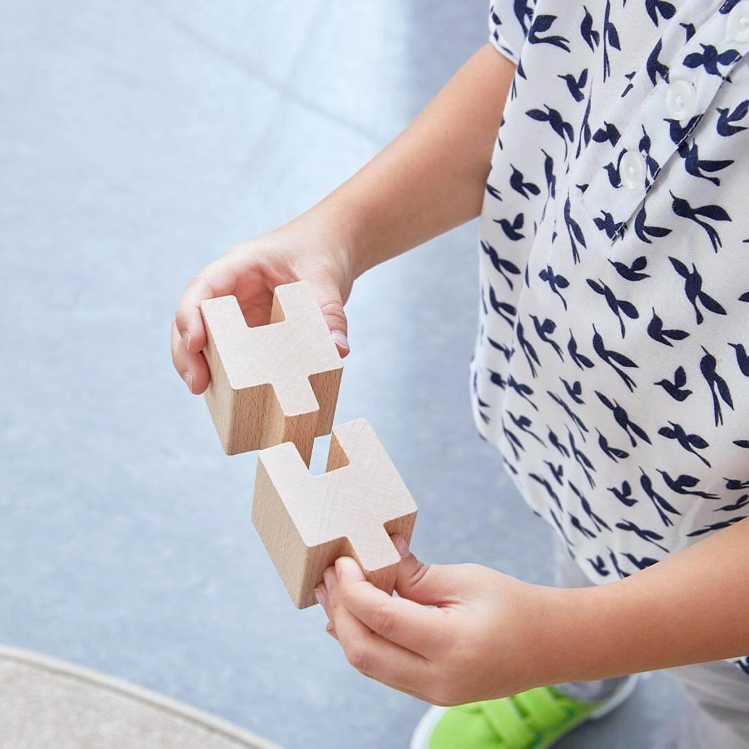 Interlocking Wooden Blocks Construction Set