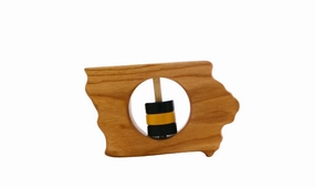 Iowa State Wooden Baby Rattle