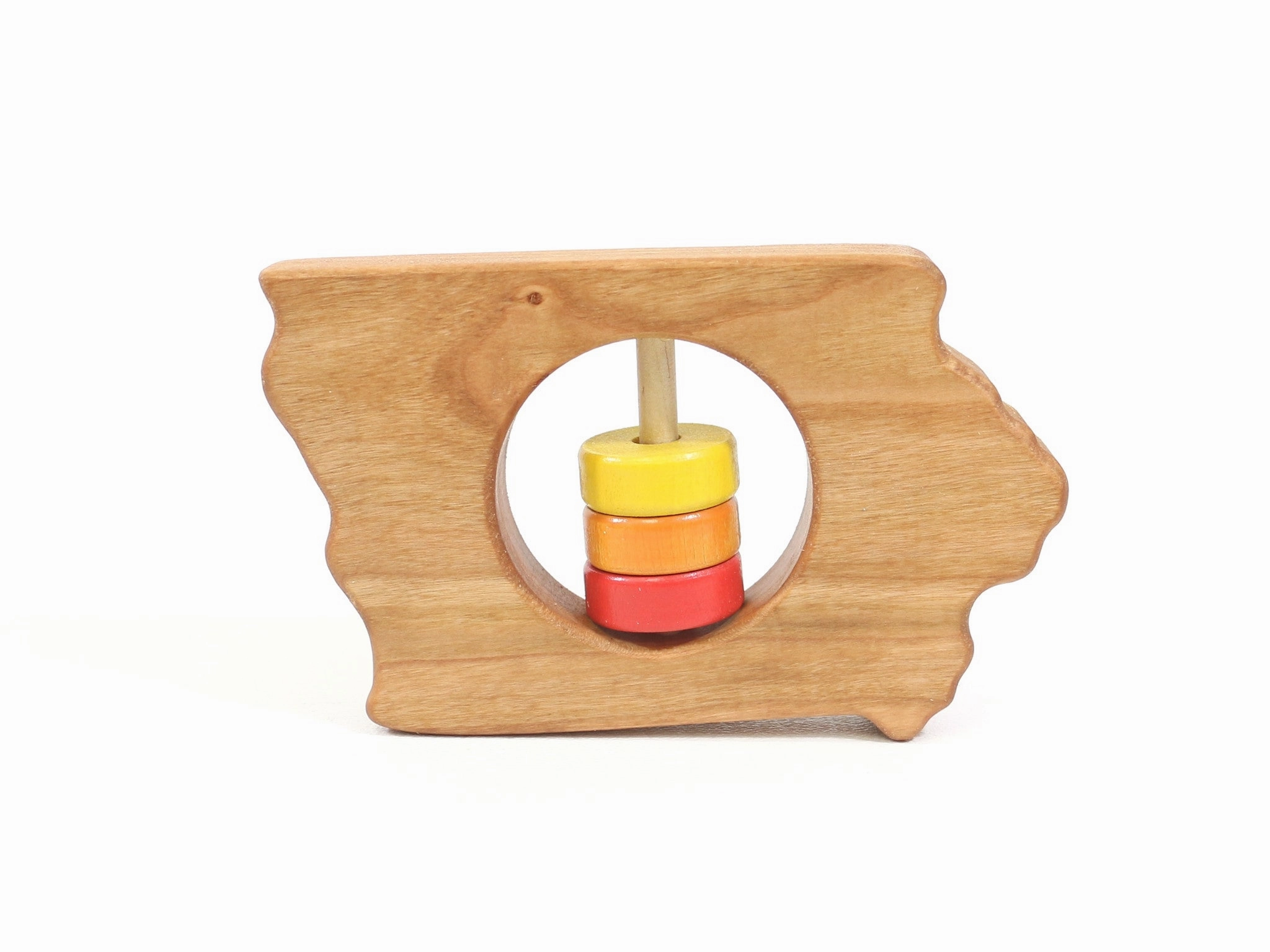 Iowa State Wooden Baby Rattle