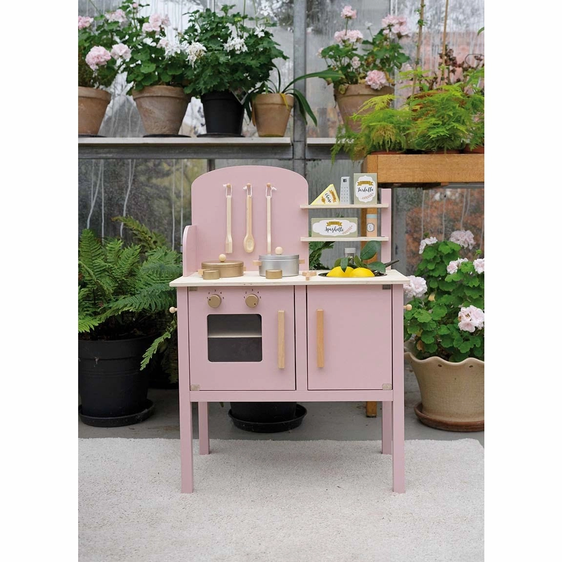 JaBaDaBaDo Kitchen with Pot & Pan Pink