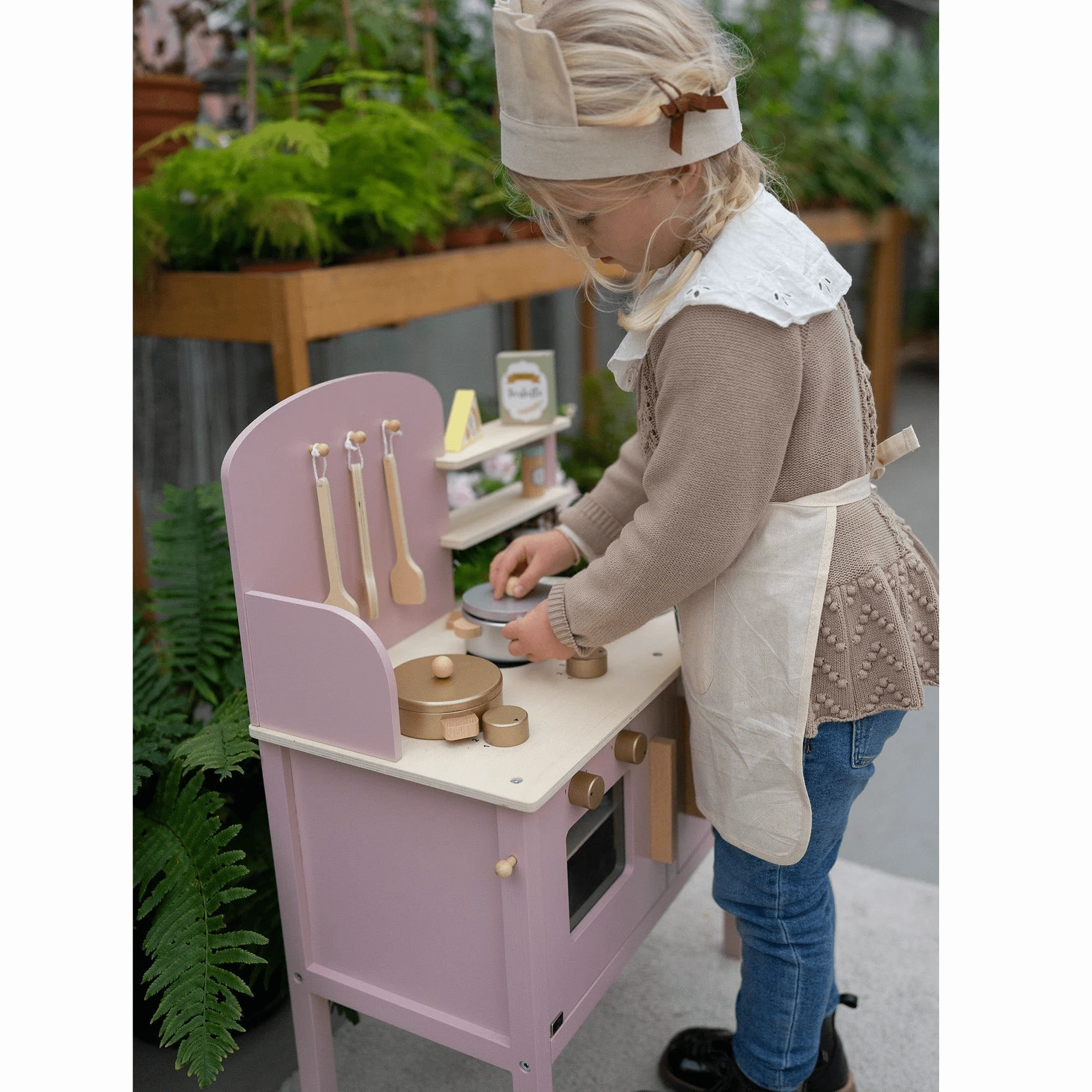 JaBaDaBaDo Kitchen with Pot & Pan Pink