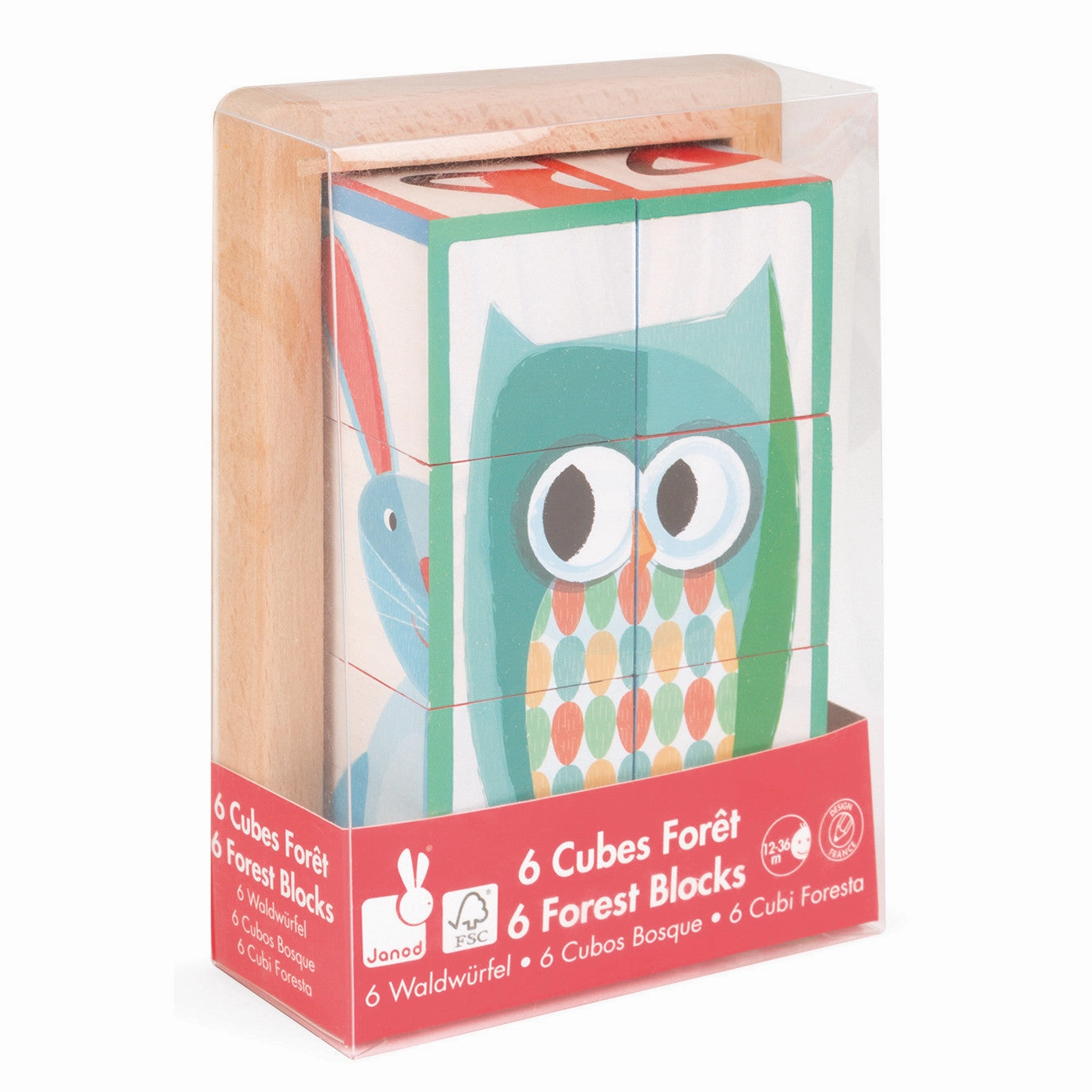 Janod 6 Forest Blocks in Wooden Box
