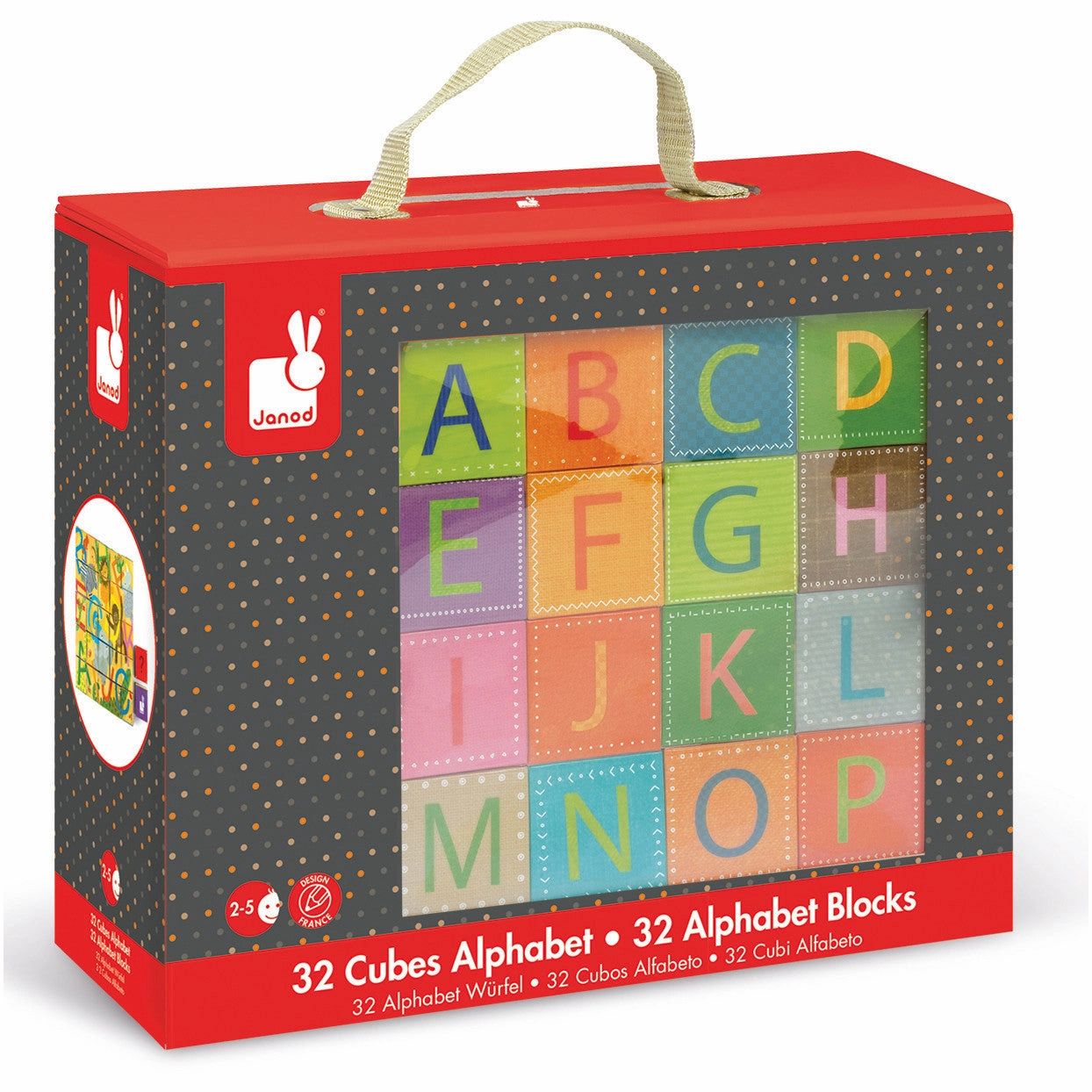 Janod Kubkid Alphabet Blocks 32 pcs