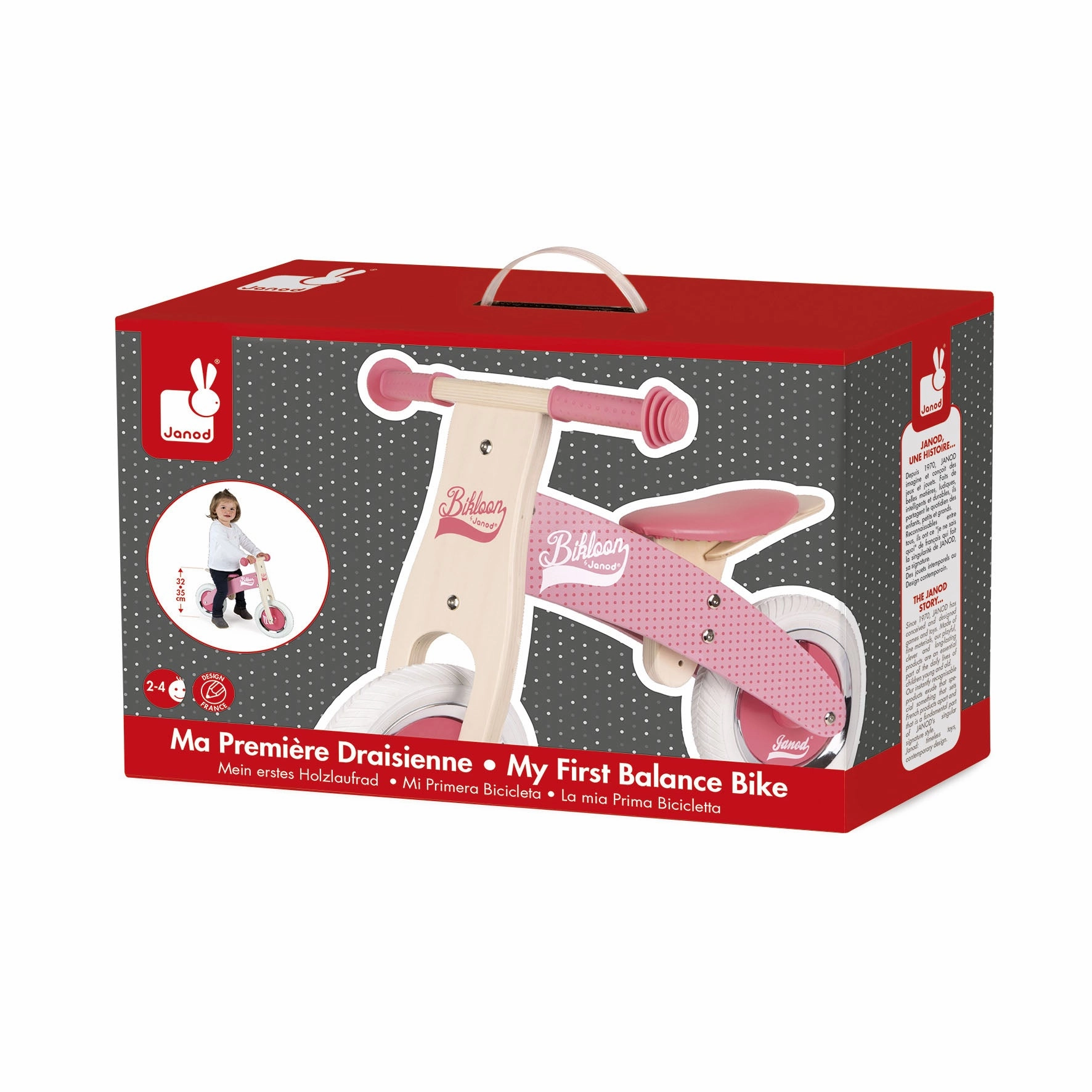Janod My First Pink Little Bikloon Balance Bike