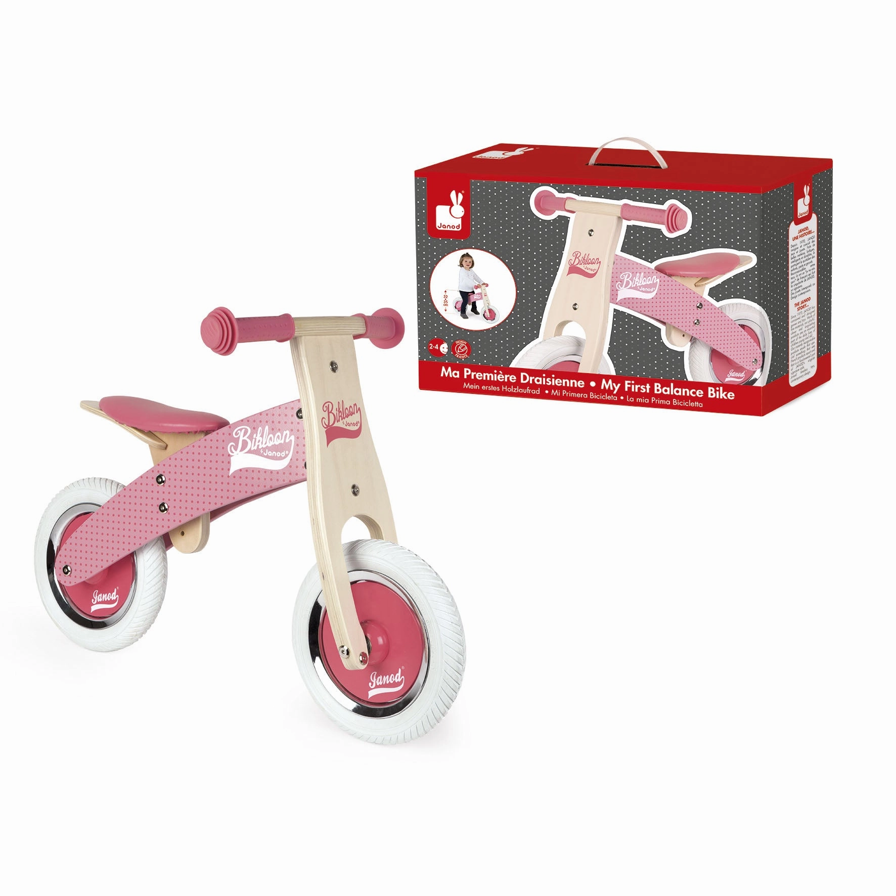 Janod My First Pink Little Bikloon Balance Bike