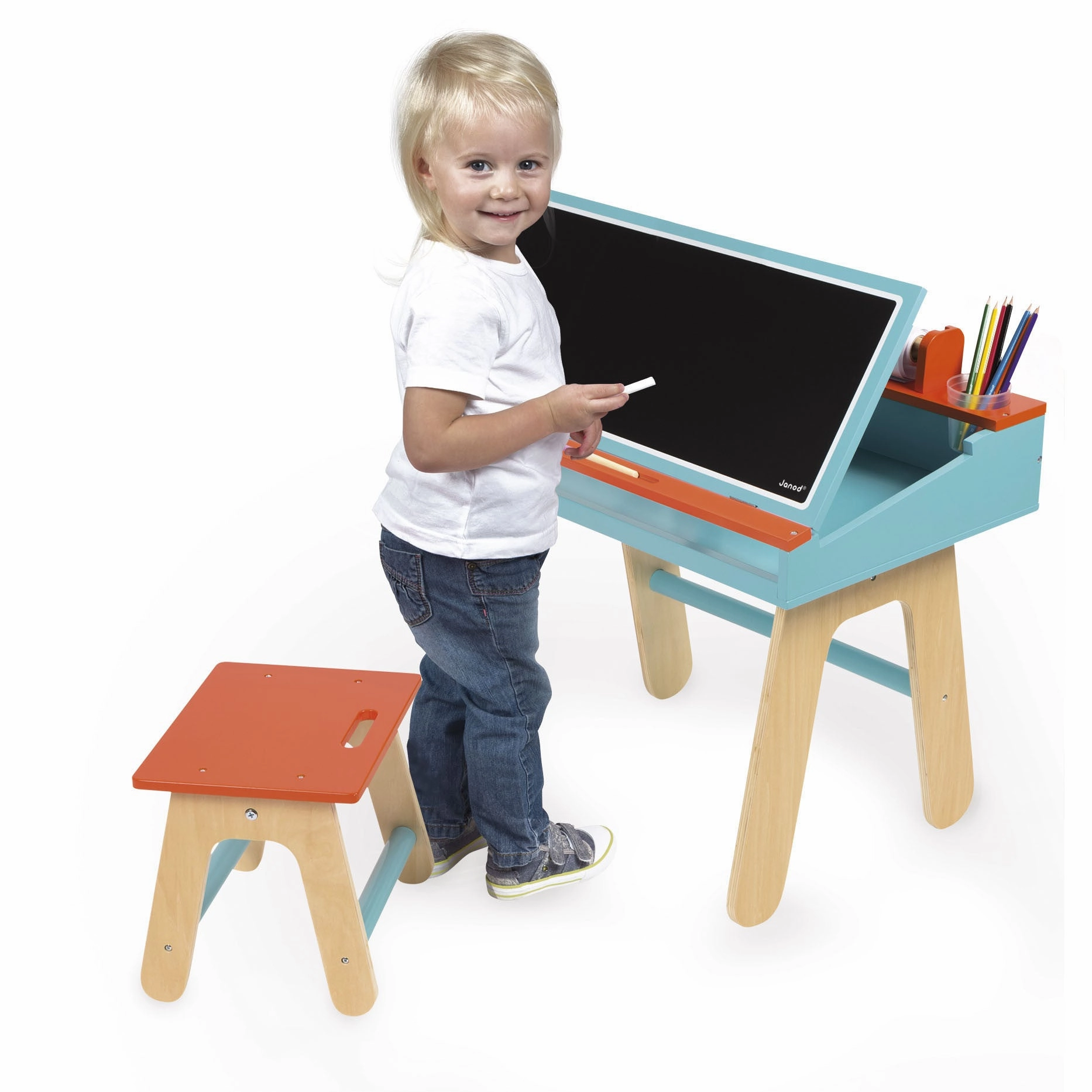 Janod Orange and Blue School Desk