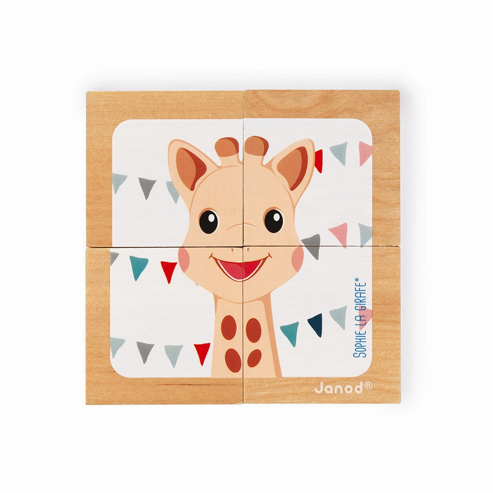 Janod Sophie La Girafe 4-Block Tray