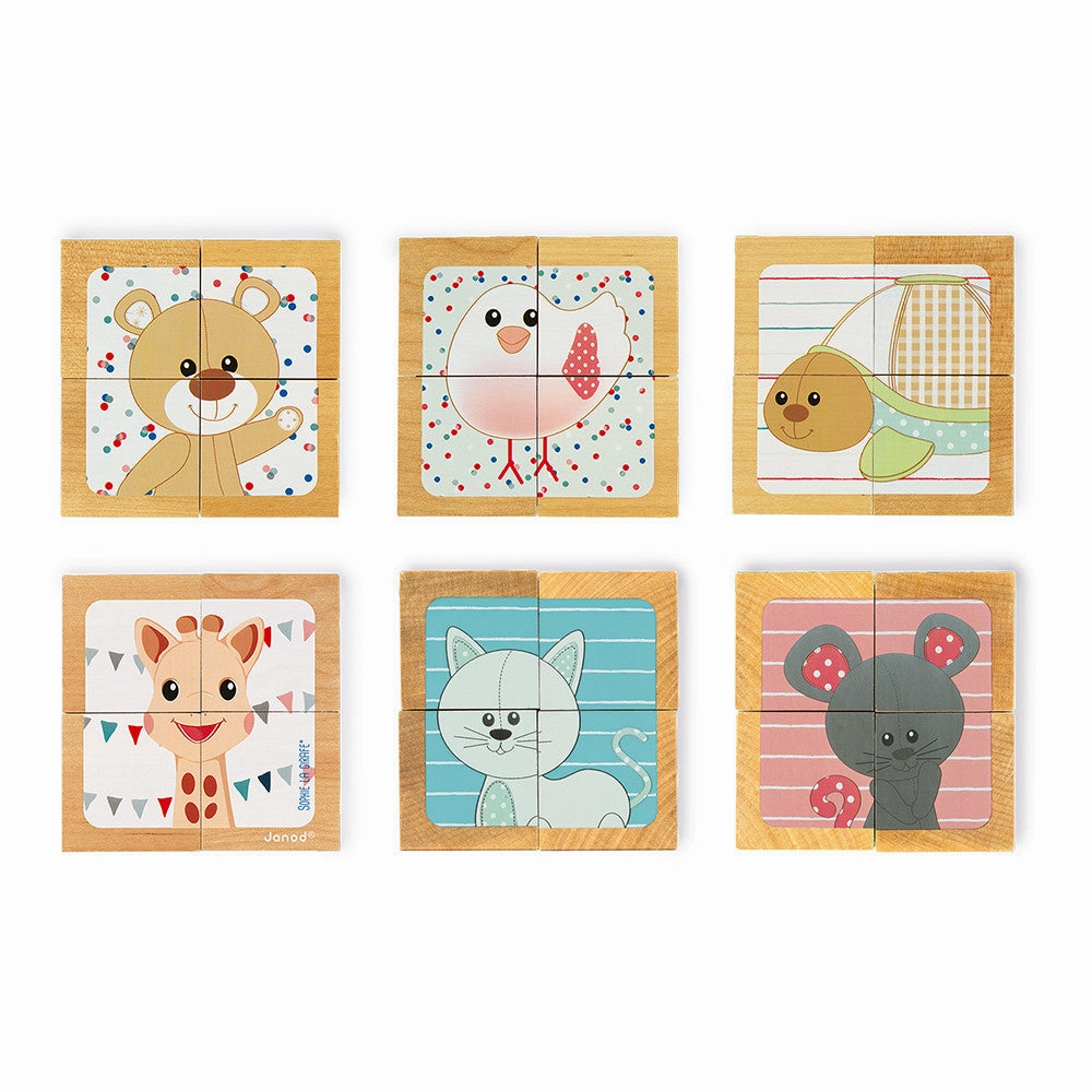 Janod Sophie La Girafe 4-Block Tray