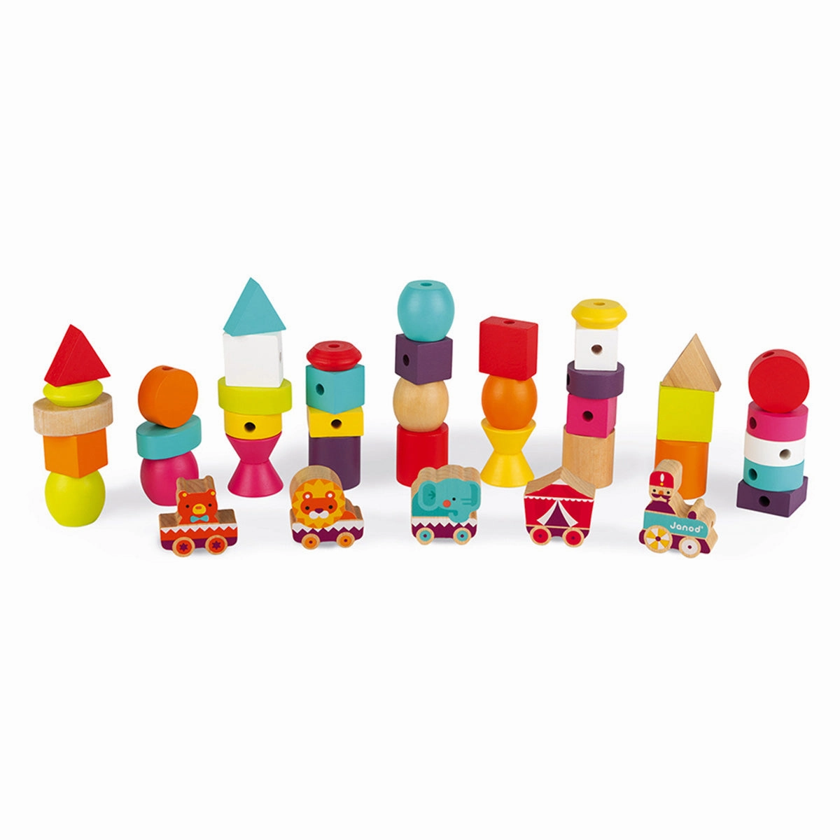 Janod Stringable Circus-Themed Beads