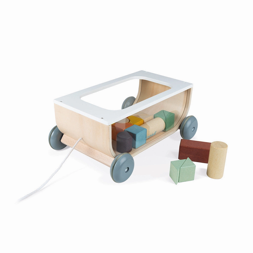 Janod Sweet Cocoon Cart with Blocks