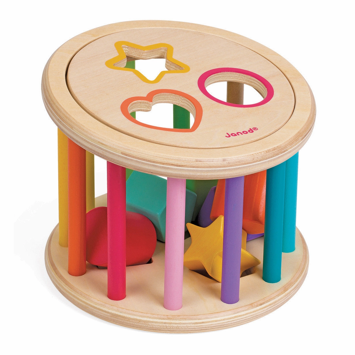 Janod Wood Shape Sorter Drum