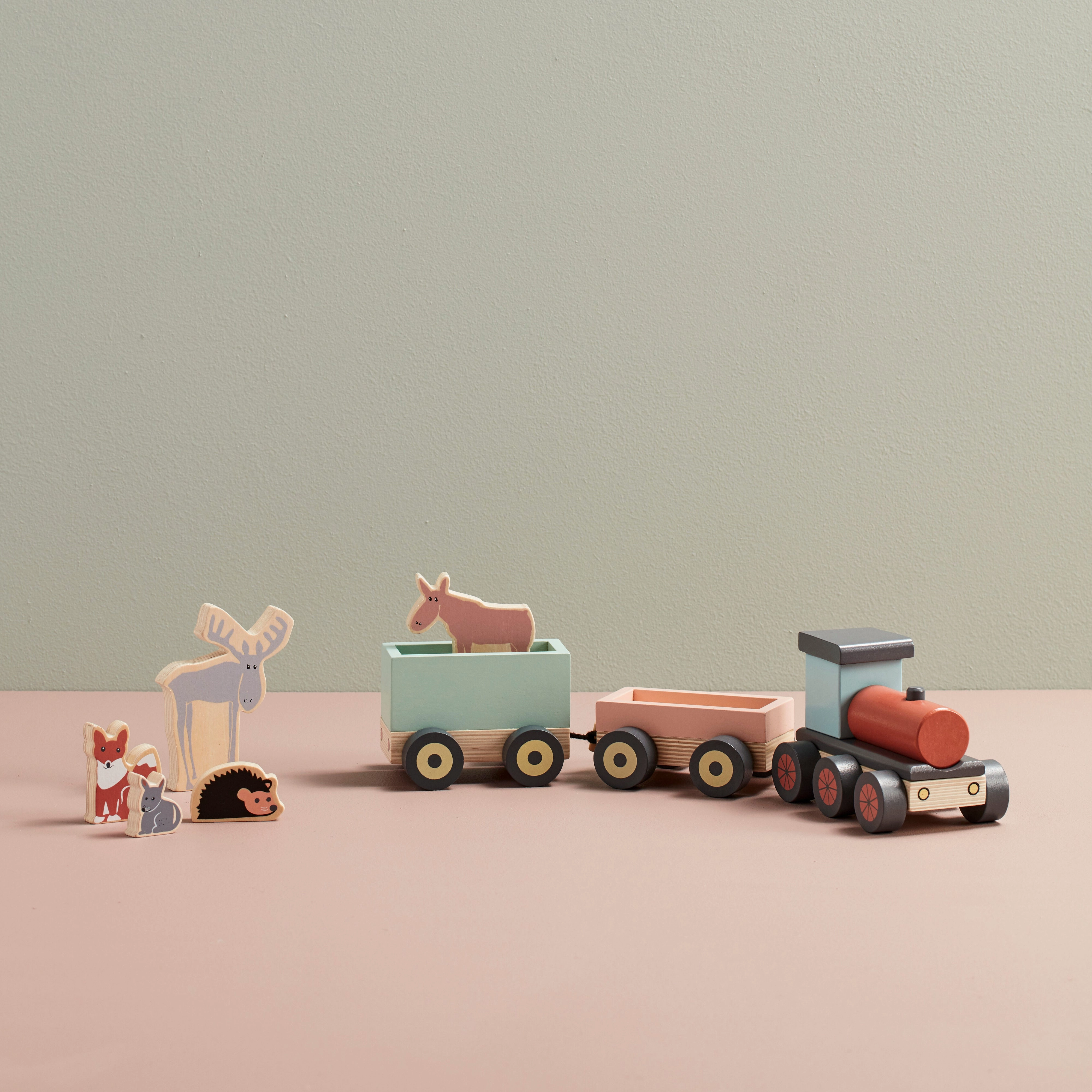 Kid's Concept Animal Wood Train Edvin