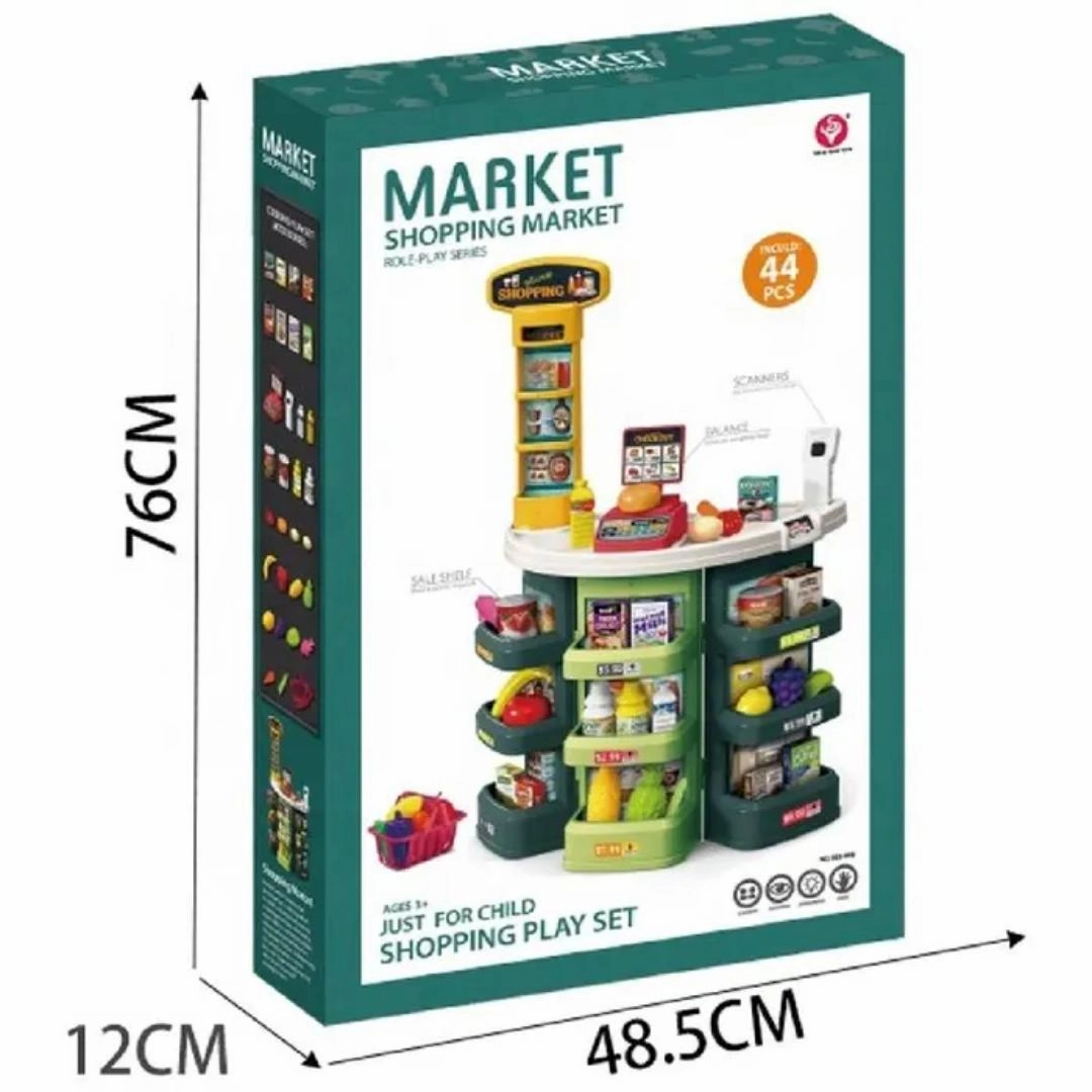 Kids Supermarket Grocery Store Trade Stall Pretend Play Set Toy Scanner