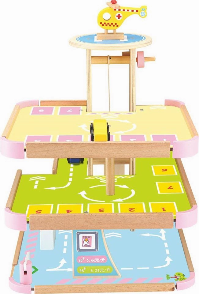 kids wooden parking lot toys