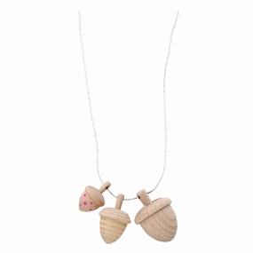 kiko  & gg* Dongri Acorn Mini Spinning Tops Gold Stripes/Pink Dots