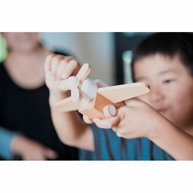 kiko  & gg* Hikoki Wooden Wind Up Propeller Plane Black