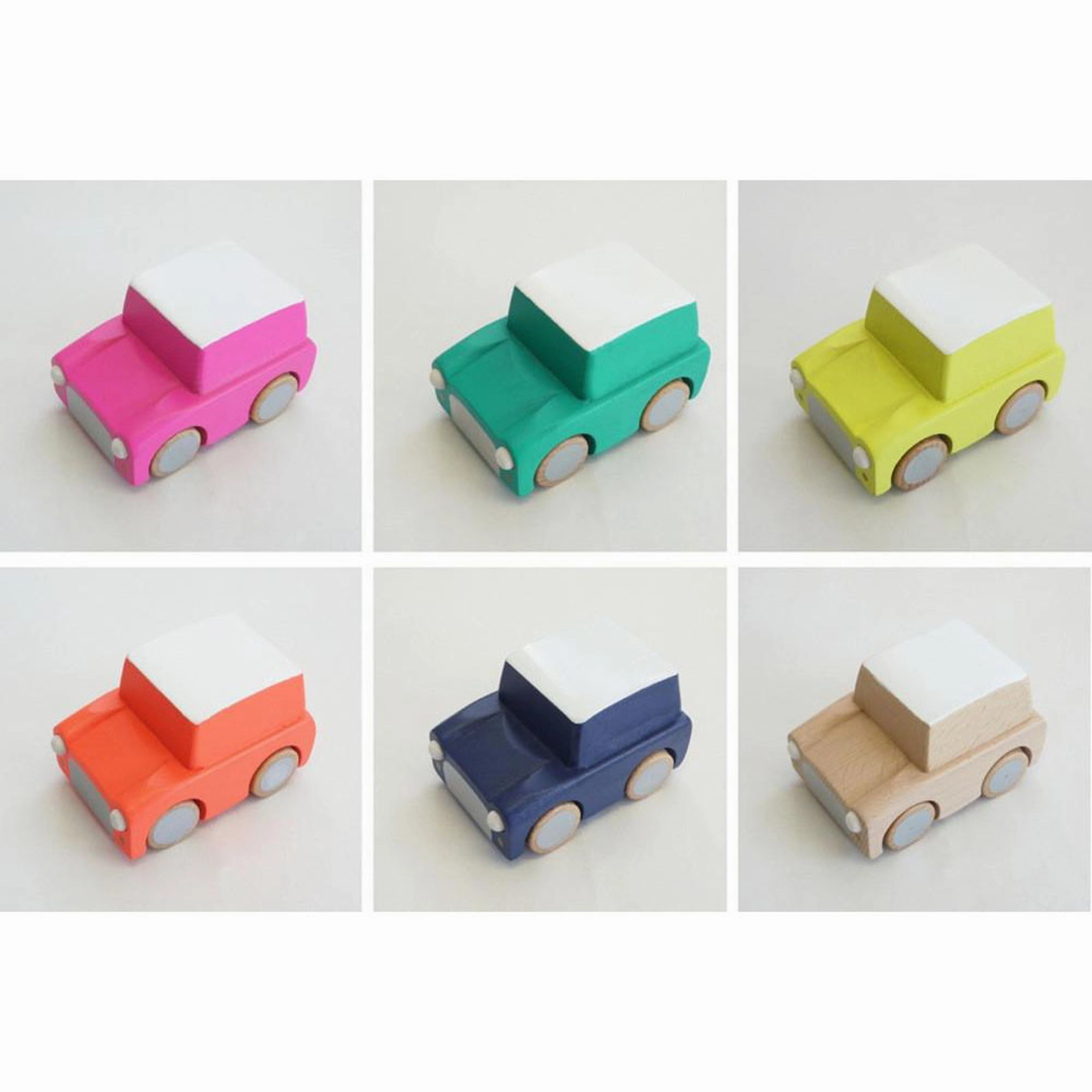 kiko  & gg* Kuruma Classic Wooden Wind Up Car Pink
