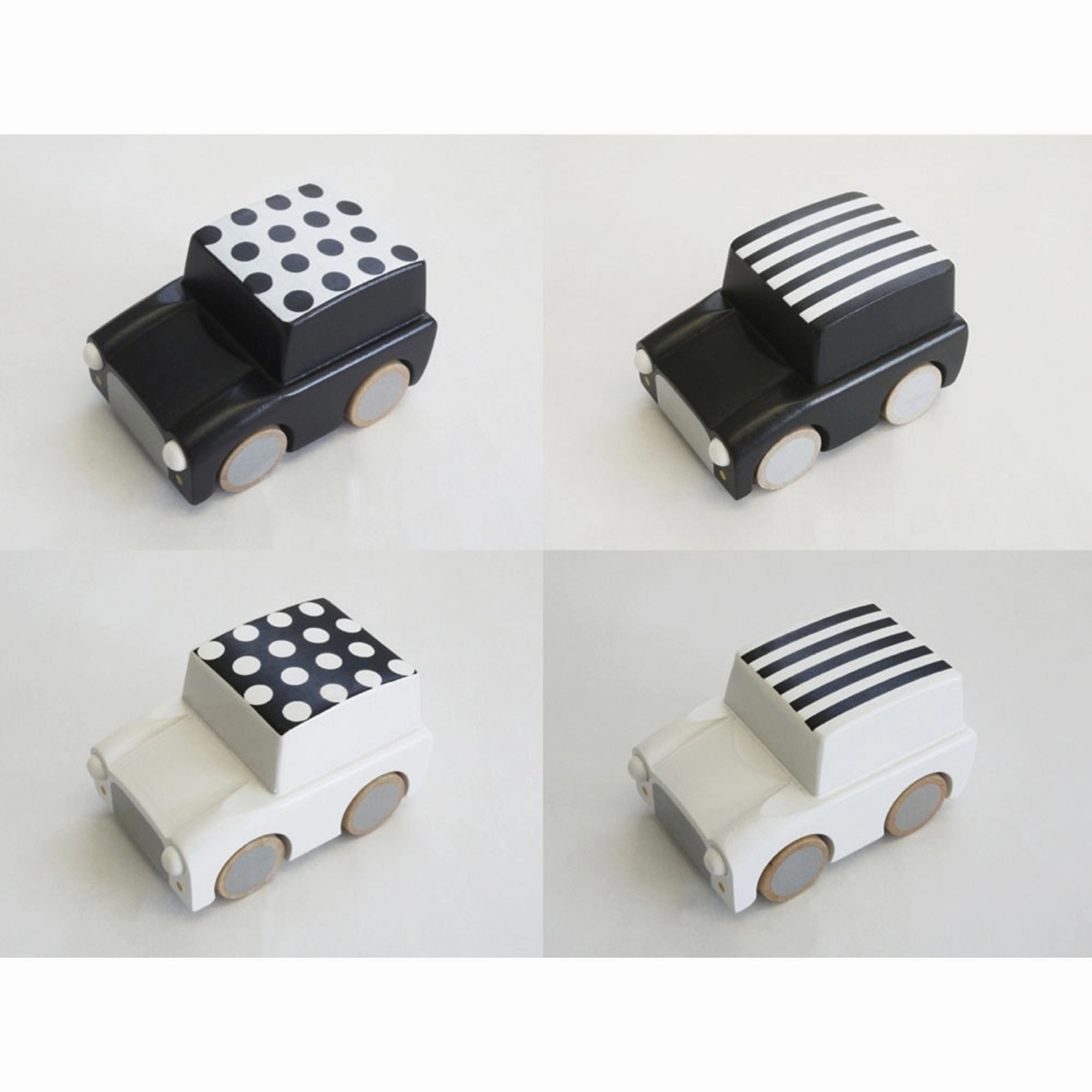 kiko  & gg* Kuruma Classic Wooden Wind Up Car Stripes/Black
